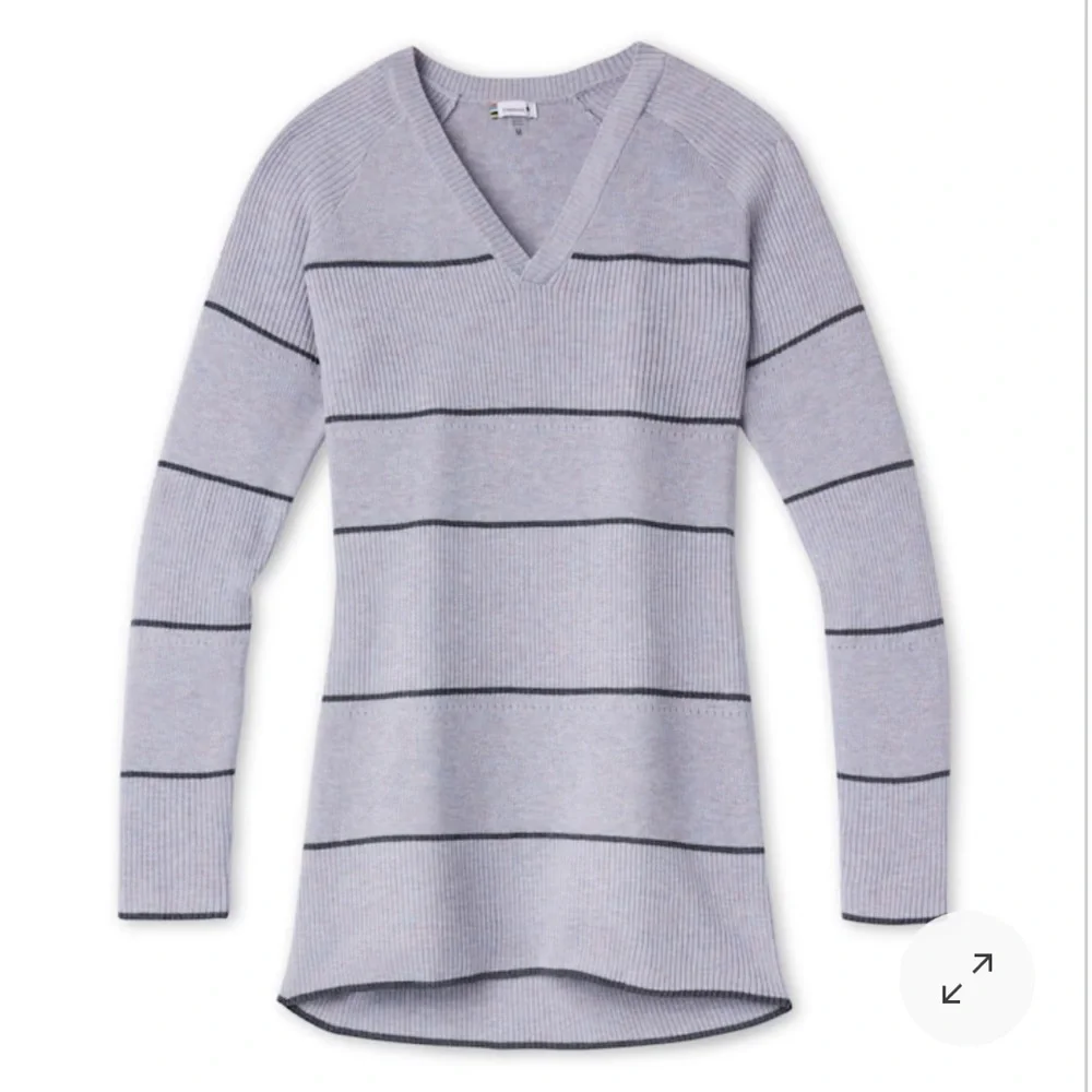 NWT Women’s Long Sleeve Sweater Smartwool Shadow Pine Pointelle Striped Tunic